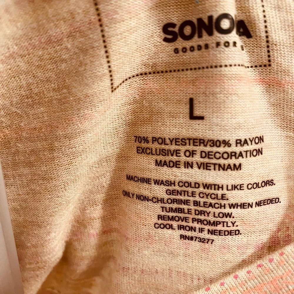 Sonoma Striped Pink and Tan Women’s Casual Dress, Large, NWT